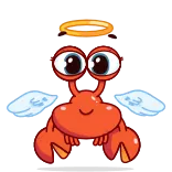 😇 게, 천사, 만화, 귀여운, 날개, 후광 telegram sticker