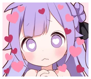 😍 anime, cute, hearts, love, girl telegram sticker