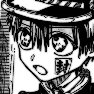 🔭 封 Animé, Manga, Personnage, Illustration, Noir et blanc telegram sticker