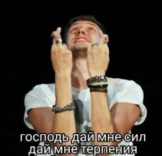 🌟 господь дай мне сил
дай мне терпения russian, meme, fingers crossed, text, man telegram sticker