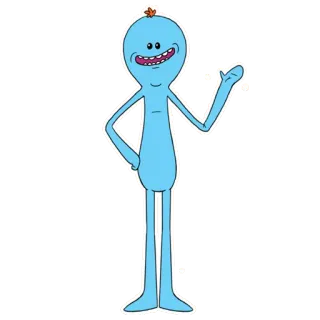 🤚 Mr. Meeseeks Rick and Morty cartoni animati, animazione, Rick and Morty, Mr. Meeseeks, fantascienza, commedia whatsapp sticker
