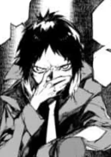 🕷 Anime, Manga, Personaggio, Bianco e nero, Illustrazione telegram sticker