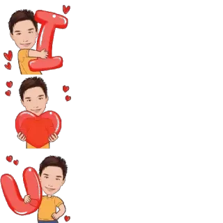 ❤ I L U Liebe, niedlich, Figur, Cartoon telegram sticker