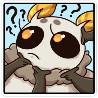 🤔 confuso, domanda, cartone animato, pensando, mostro, illustrazione telegram sticker