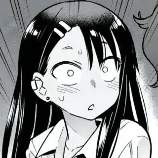 😳 Anime, Manga, Karakter, Gadis, Ilustrasi, Hitam putih, Kartun telegram sticker