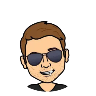 😎 hoạt hình, avatar, kính râm, chân dung, đàn ông, hồ sơ whatsapp sticker