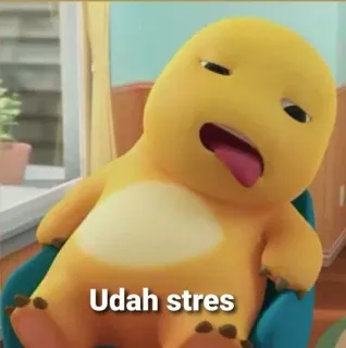 😓 Udah stres Cartoon, Dinosaurier, Stress, Erschöpft, Müde, Gelb telegram sticker