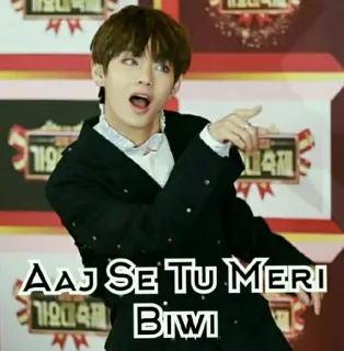 🤔 Aaj Se Tu MERI Biwi K-Pop, BTS, Taehyung, Hindi, Miłość, Ślub telegram sticker