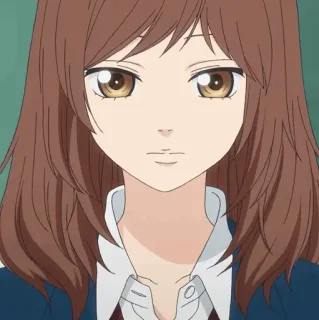 🥡 anime, girl, brown hair, portrait telegram sticker