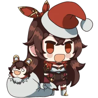 ❄️ Amber Genshin Impact Anime, Weihnachten, Winter, Genshin Impact, Spiel, Amber, Weihnachtsmütze, Süß whatsapp sticker