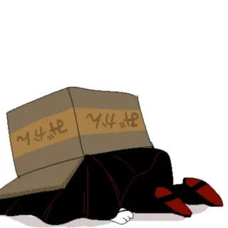 😖 ぎがんてん box, anime, lying, cartoon whatsapp sticker