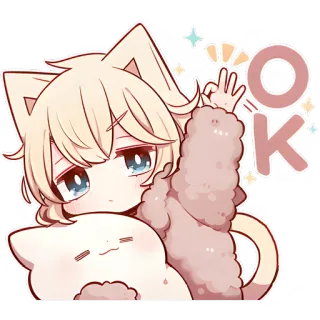 👌 OK chat, animé, ok, mignon, sticker telegram sticker
