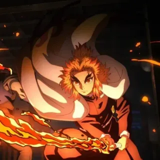🔥 Kyojuro Rengoku Demon Slayer Аниме, Ренгоку, Огонь, Клинок, рассекающий демонов telegram sticker