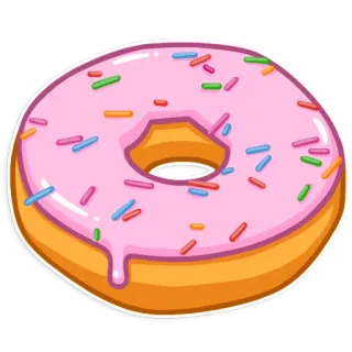 🍩 donut, food, sweets, dessert, pink, sprinkles telegram sticker
