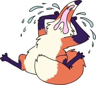 😭 泣く, キツネ, 悲しい, 感情的, アニメ, 落ち込む telegram sticker