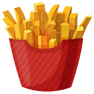 🍟 patatas fritas, patatas, snack, comida rápida, comida telegram sticker