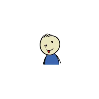 😜 omino stilizzato, cartone animato, illustrazione, occhiolino, lingua, carino telegram sticker