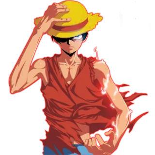 😡 Monkey D. Luffy One Piece Anime, One Piece, Monkey D. Luffy, Chapeau de paille, Pirate, Shonen whatsapp sticker