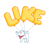 👍 LIKE like, dog, thumbs up, cartoon, positive, cute telegram sticker