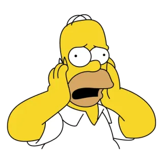 😱 Homer Simpson The Simpsons Homer Simpson, I Simpson, cartone animato, spaventato, scioccato, giallo telegram sticker