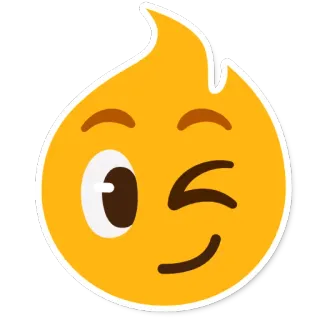 😉 emoji, winking, face, yellow, cute whatsapp sticker