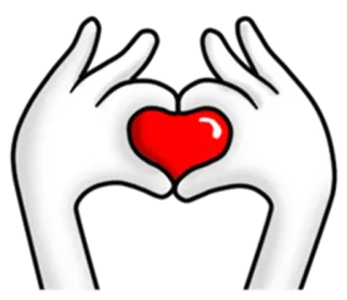 ❤ cuore, amore, mani, gesto, cura telegram sticker