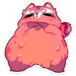 😕 animal, panda-vermelho, fofo, desenho animado, fofo, peludo whatsapp sticker
