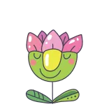 🙏 flor, planta, dibujo animado, mono, naturaleza, kawaii telegram sticker