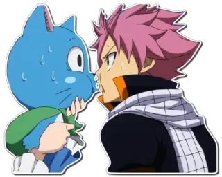 😘 Natsu Dragneel Fairy Tail Natsu Dragneel, Happy, Fairy Tail, anime, cartoon, cute telegram sticker