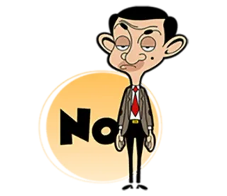 😒 Mr. Bean No dessin animé, Mr Bean, non, drôle, comédie telegram sticker