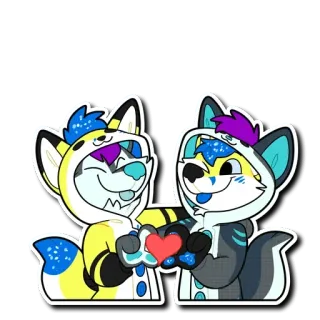 ❤️ furry furry, anthropomorphic, cute, heart, love, cartoon, hoodie telegram sticker