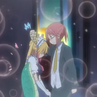 😘 Tohru Miss Kobayashi's Dragon Maid Аниме, Дракон, Горничная, Милый, Персонаж, Дружба telegram sticker