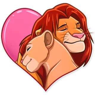 ❤️ Simba The Lion King singa, hati, cinta, disney, kartun, kasih sayang telegram sticker