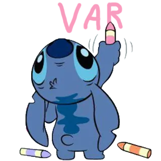 ⚽️ Stitch VAR Stitch, Lilo & Stitch, cartoon, alien, character, cute telegram sticker