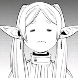😖 애니메이션, 엘프, 만화, 캐릭터, 뾰루퉁 telegram sticker