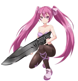 🎀 Anime, Wapen, Wapen, Meisje, Roze haar, Vechter telegram sticker