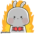 😡 TarSticker desenho animado, coelho, bravo, coelho, fogo, fofo, adesivo telegram sticker