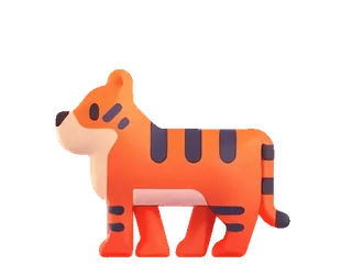 🐅 tiger, animal, cartoon, cute, sticker telegram sticker