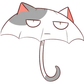 ☺️ 猫, 伞, 卡通, 可爱, 动物, 天气 whatsapp sticker