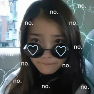 🙅‍♀ no. donna, occhiali a cuore, no, persona telegram sticker