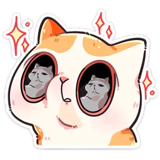 ❤️ kat, dier, grappig, meme, kawaii whatsapp sticker