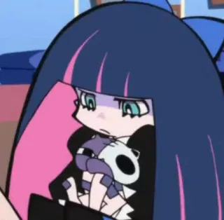 ☹️ Stocking Anarchy Panty & Stocking with Garterbelt anime, desenho animado, Stocking Anarchy, Panty & Stocking, Garterbelt, fofo, personagem, esqueleto telegram sticker