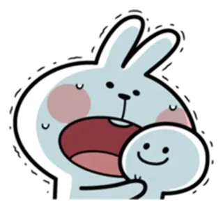 😅 konijn, schattig, cartoon, dier, vrolijk, vriendschap telegram sticker
