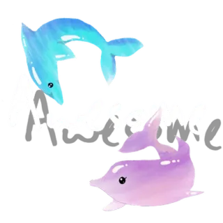Dolphin little world telegram stickers