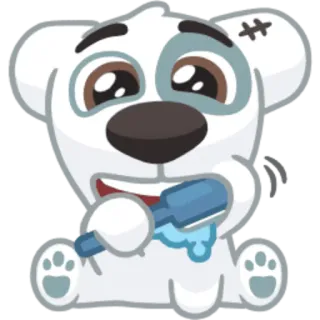 😁 dog, puppy, brushing teeth, animal, cartoon, cute telegram sticker