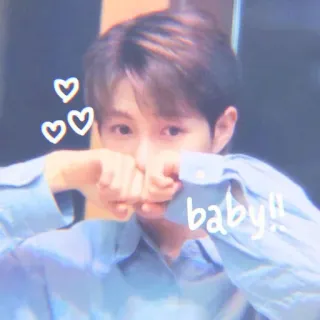 😣 baby!! kpop, carino, bebè, cuori, amore, ragazzo telegram sticker