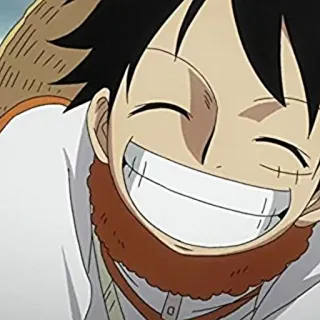 🔥 Luffy One Piece anime, mangá, one piece, luffy, sorrindo telegram sticker