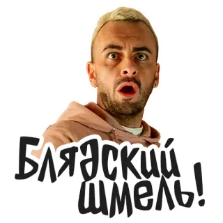 🐝 БЛЯДСКИЙ ШМЕЛЬ! homme, exclamation, offensant, jurons, blond telegram sticker