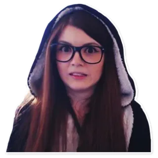 😐 donna, ragazza, occhiali, ritratto, adesivo, teenager, persona telegram sticker