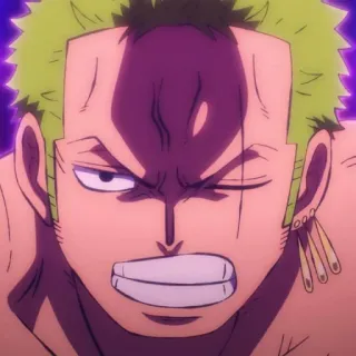 🧩 Zoro One Piece Anime, Pirata, Spadaccino, Roronoa, Un occhio telegram sticker